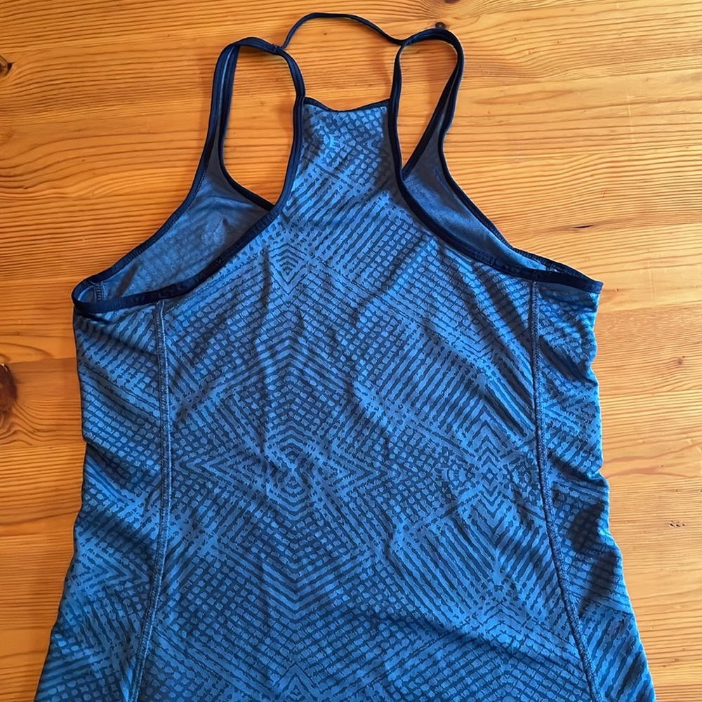 Adidas Fitted Blue Tank Top with Racerback - Picture 4 of 4